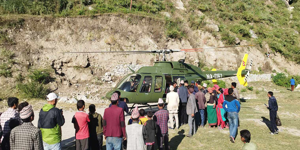 राष्ट्रपति महिला सशक्तिकरण परियोजनाः कर्णालीका २१७ सुत्केरीको हवाई उद्धार